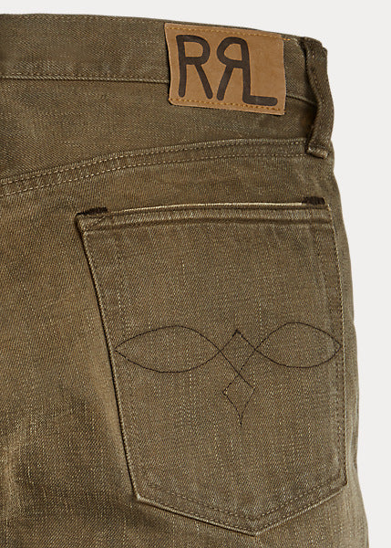 RRL ブラウン ストレートデニム RRL Slim Fit Distressed Brown Jean – Berkeley Supply