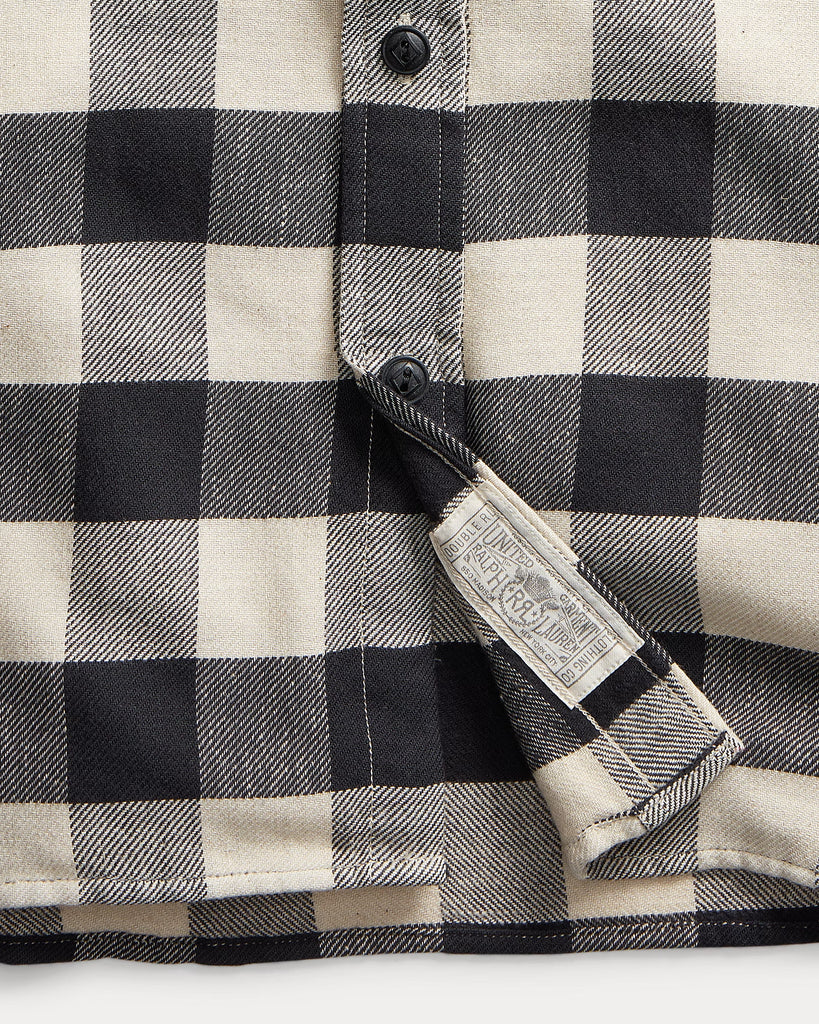 RRL Buffalo Check Twill Workshirt -  Black/Cream