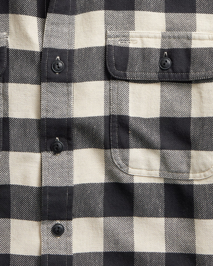 RRL Buffalo Check Twill Workshirt -  Black/Cream