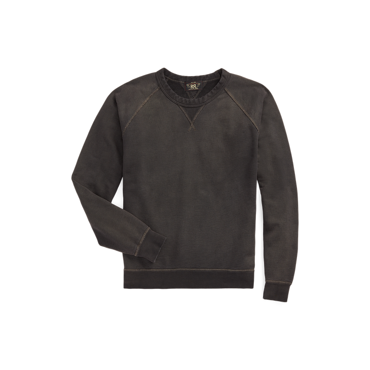 RRL Long-Sleeve Cotton French Terry Raglan Crewneck Black Indigo