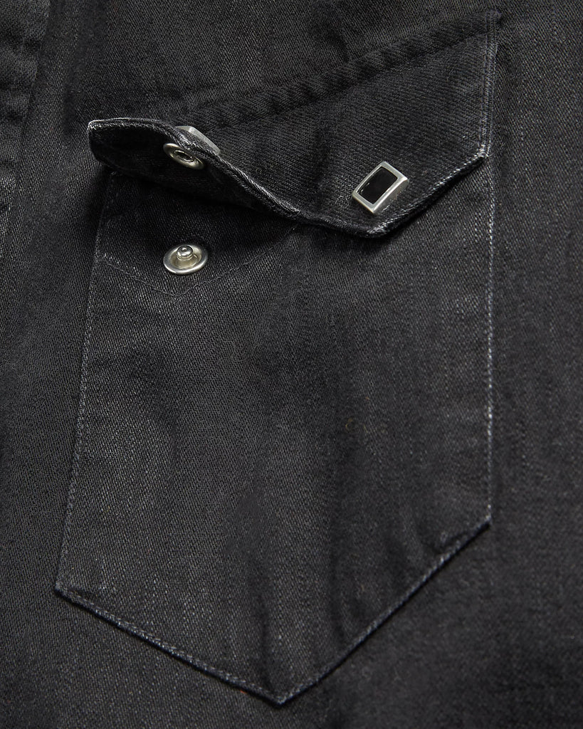 RRL Slim Fit Denim Western Shirt - Black