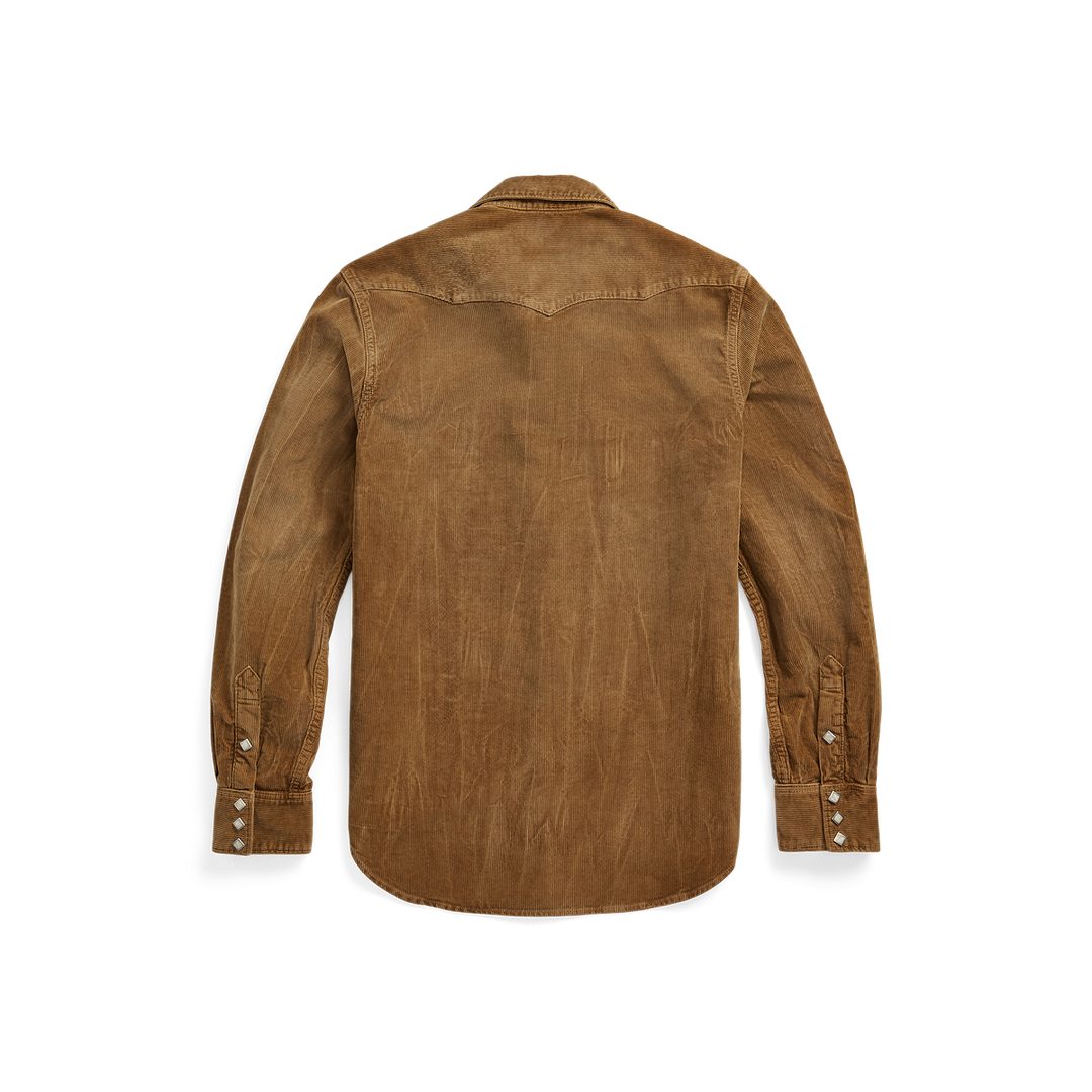 RRL Slim Fit Corduroy Western Shirt - Faded Tan