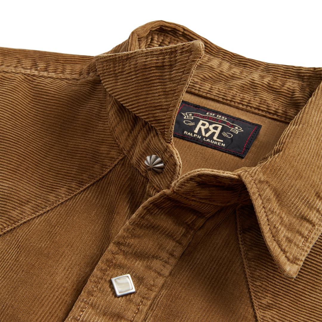 RRL Slim Fit Corduroy Western Shirt - Faded Tan – Berkeley Supply RRL Slim Fit Corduroy Western Shirt - Faded Tan – Berkeley Supply