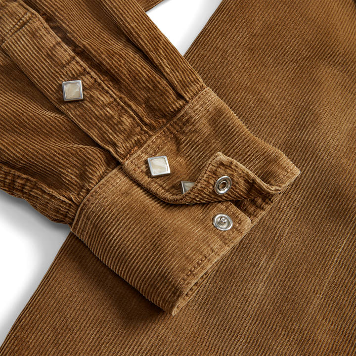 RRL Slim Fit Corduroy Western Shirt - Faded Tan