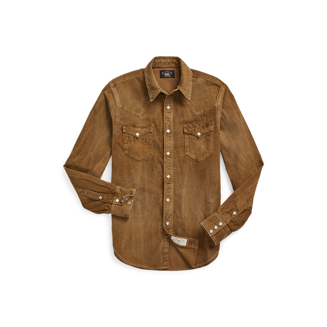 RRL Slim Fit Corduroy Western Shirt - Faded Tan – Berkeley Supply RRL Slim Fit Corduroy Western Shirt - Faded Tan – Berkeley Supply