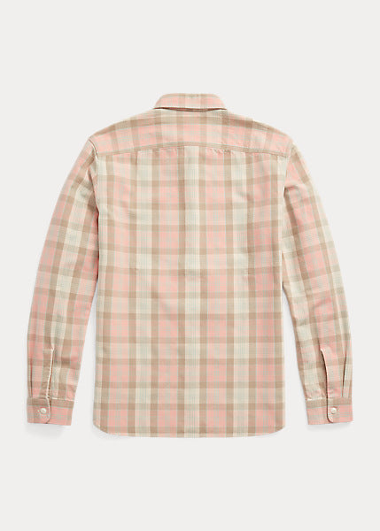 RRL Plaid Woven Workshirt - Pink Multi