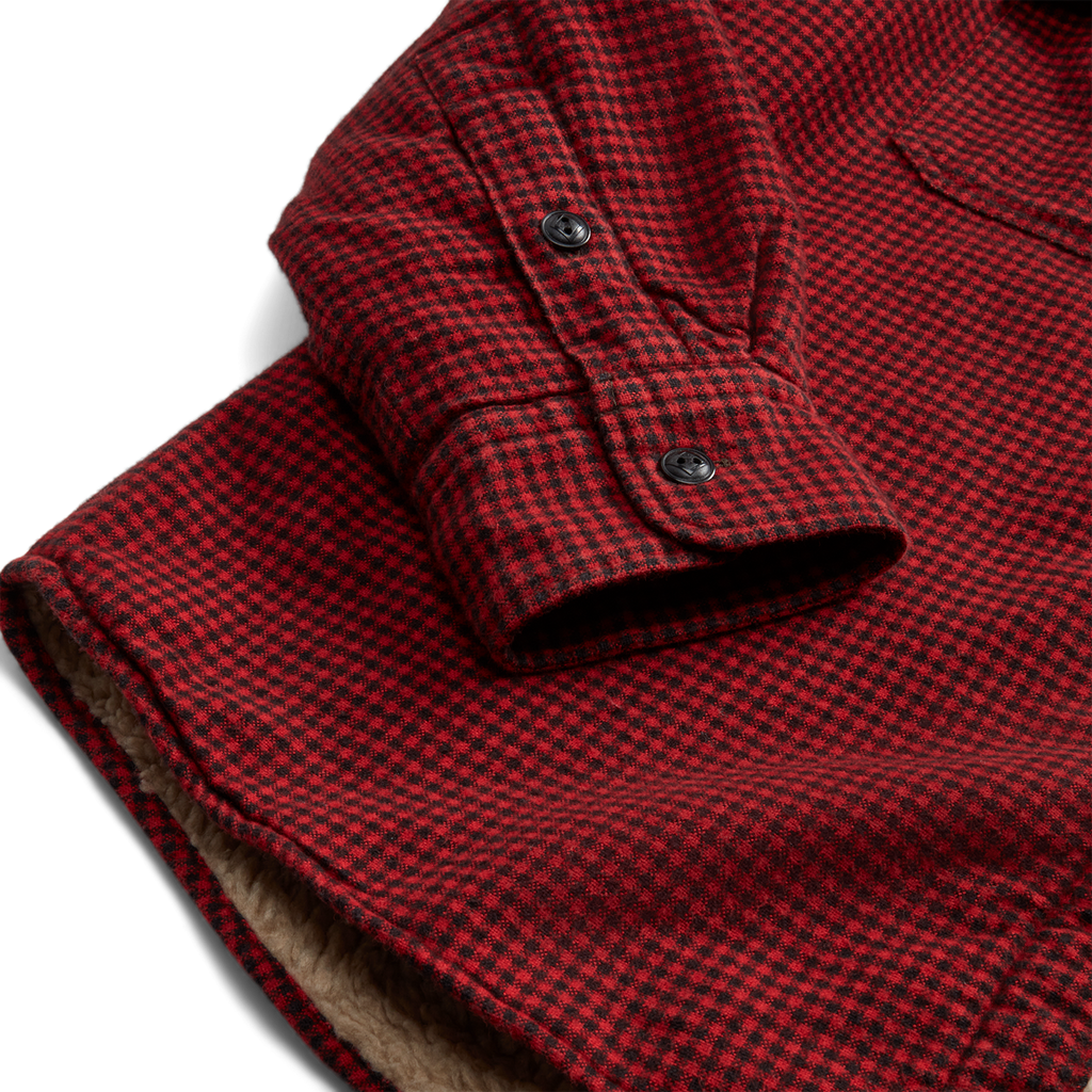 RRL Fleece-Lined Checked Twill Overshirt - Red/Black