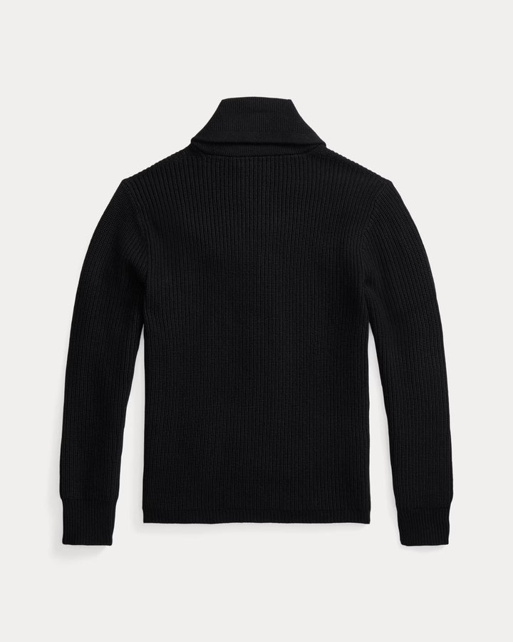 RRL Textured Cashmere Shawl-Collar Cardigan - Black