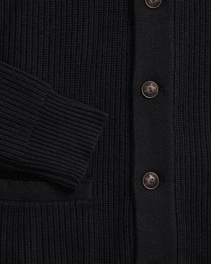 RRL Textured Cashmere Shawl-Collar Cardigan - Black