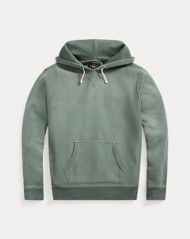 RRL Garment-Dyed Fleece Hoodie - Collegiate Green