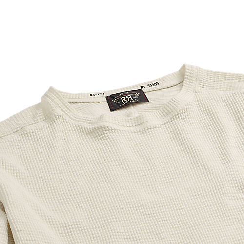 RRL Long-sleeve Textured Cotton Waffle Knit - Paper White