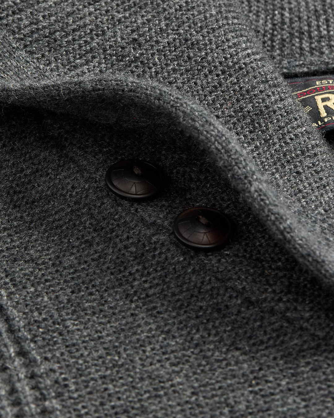 RRL Waffle-Knit Cashmere Cardigan - Dark Grey Heather