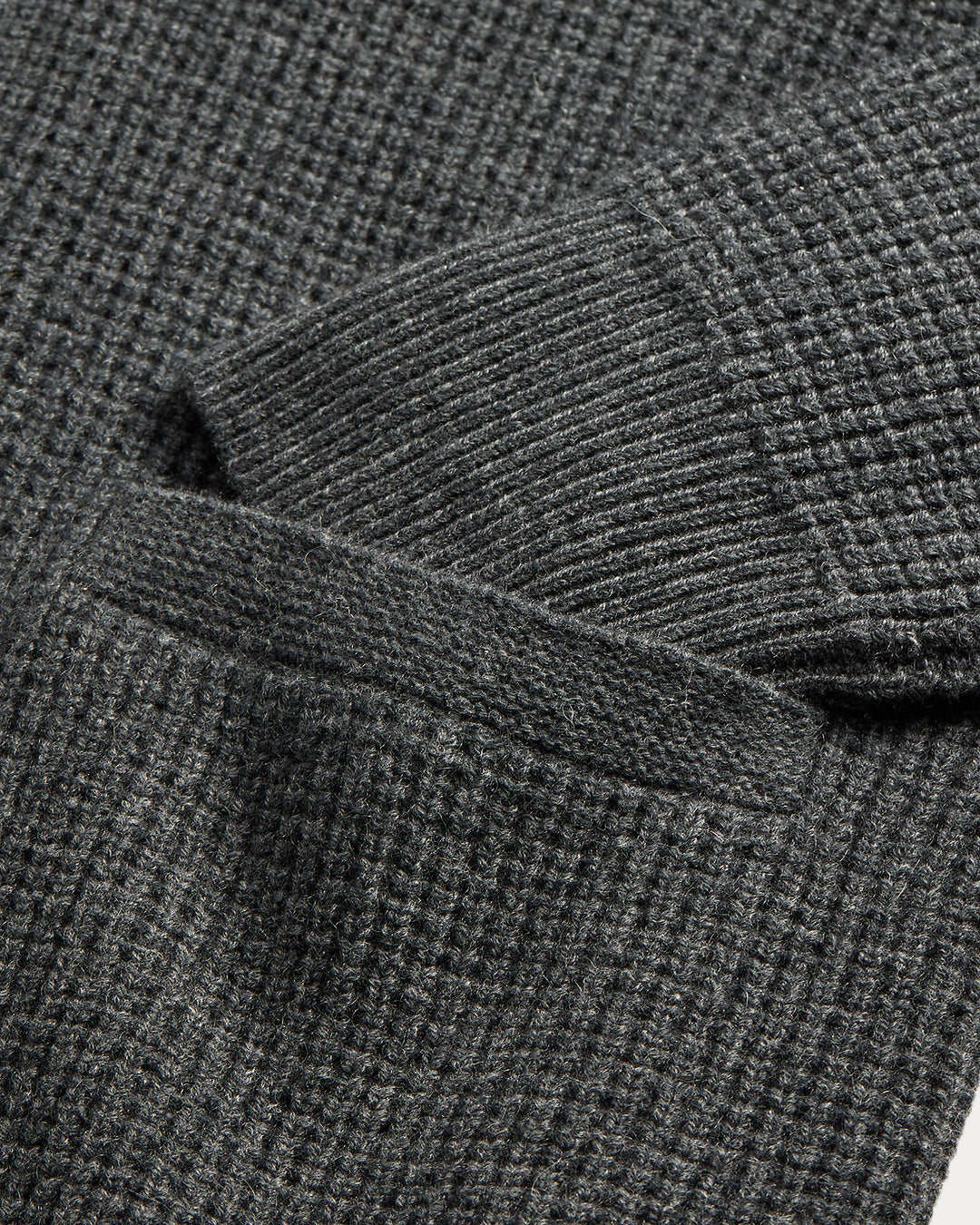 RRL Waffle-Knit Cashmere Cardigan - Dark Grey Heather