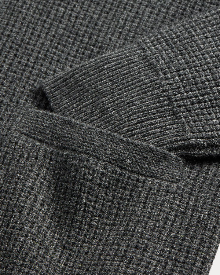 RRL Waffle-Knit Cashmere Cardigan - Dark Grey Heather