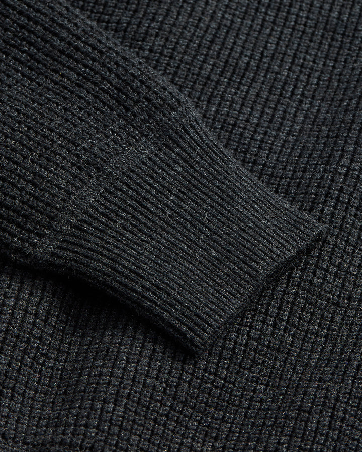 RRL Waffle-Knit Cotton-Wool Sweater - Black Heather