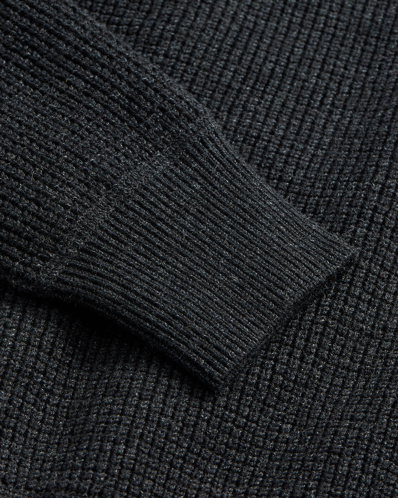 RRL Waffle-Knit Cotton-Wool Sweater - Black Heather