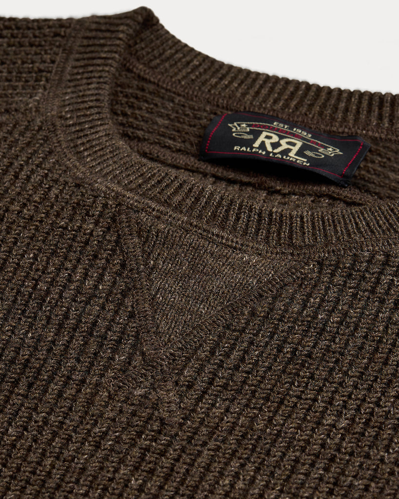 RRL Waffle-Knit Cotton-Wool Sweater - Dark Olive