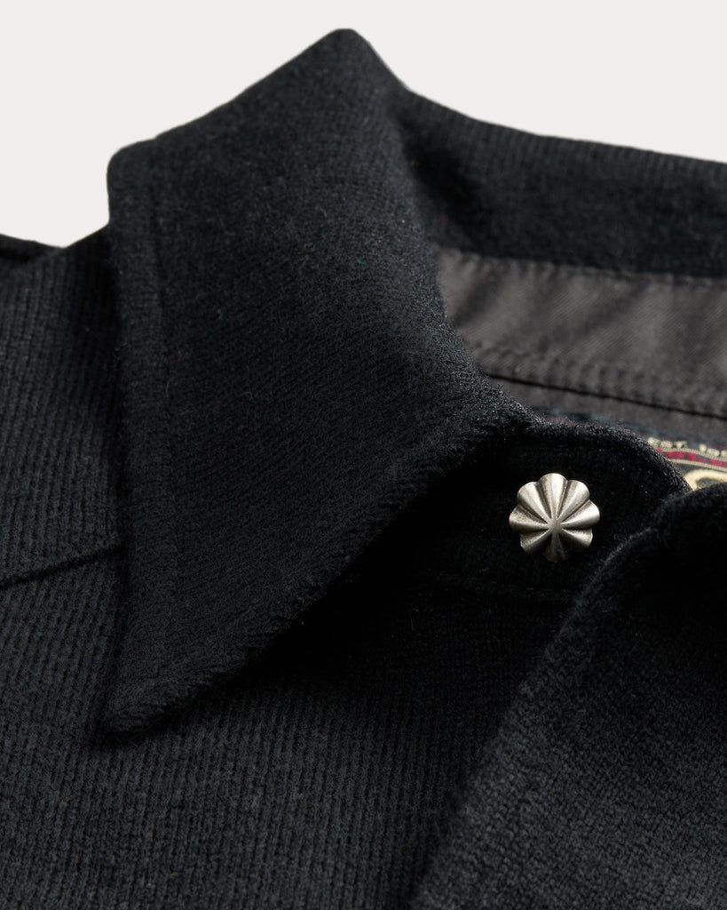 RRL Wool-Cashmere Western Shirt Sweater - Black