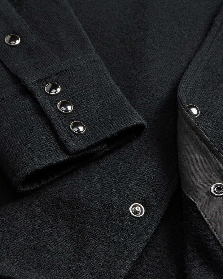 RRL Wool-Cashmere Western Shirt Sweater - Black
