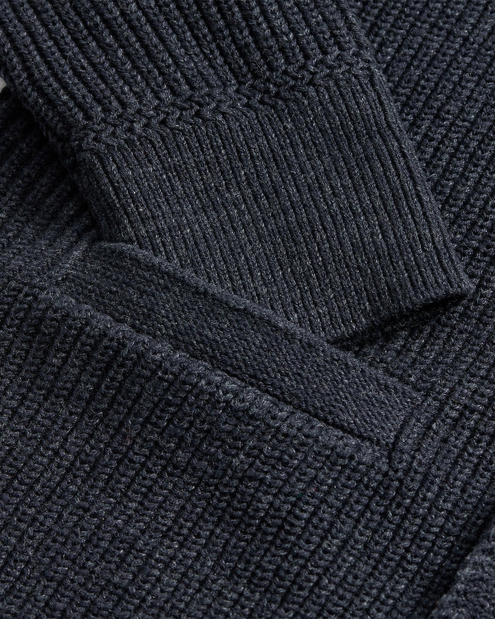 RRL Cotton Shawl-Collar Cardigan - Dark Navy Heather