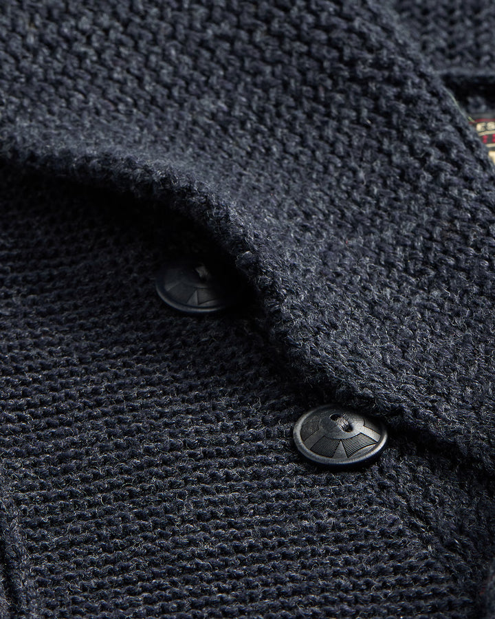 RRL Cotton Shawl-Collar Cardigan - Dark Navy Heather