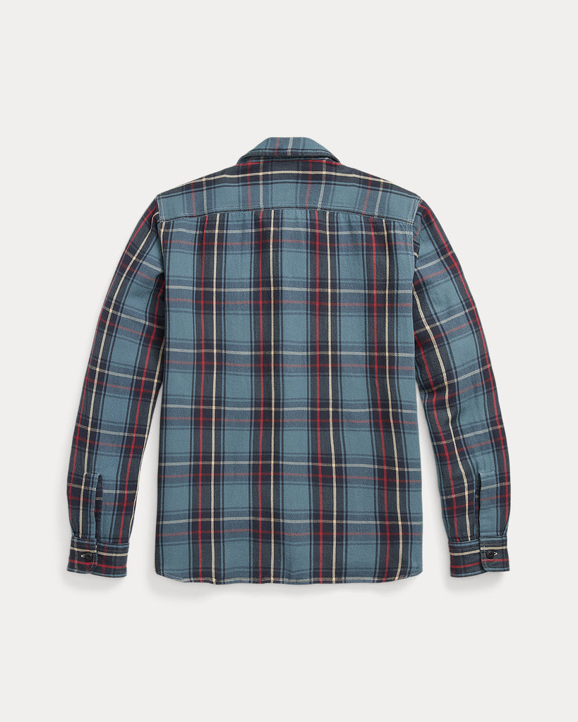 RRL Plaid Twill Workshirt - Blue/Red/Multi Plaid