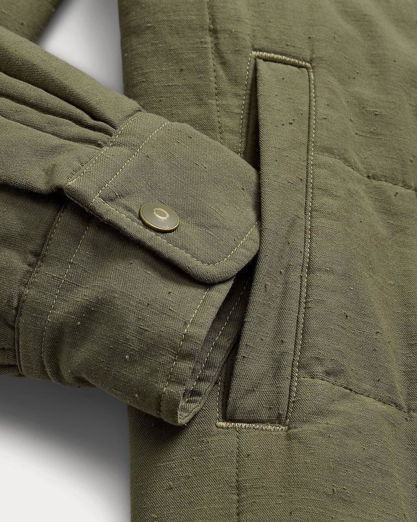 RRL Quilted Twill Shirt Jacket - Olive Drab