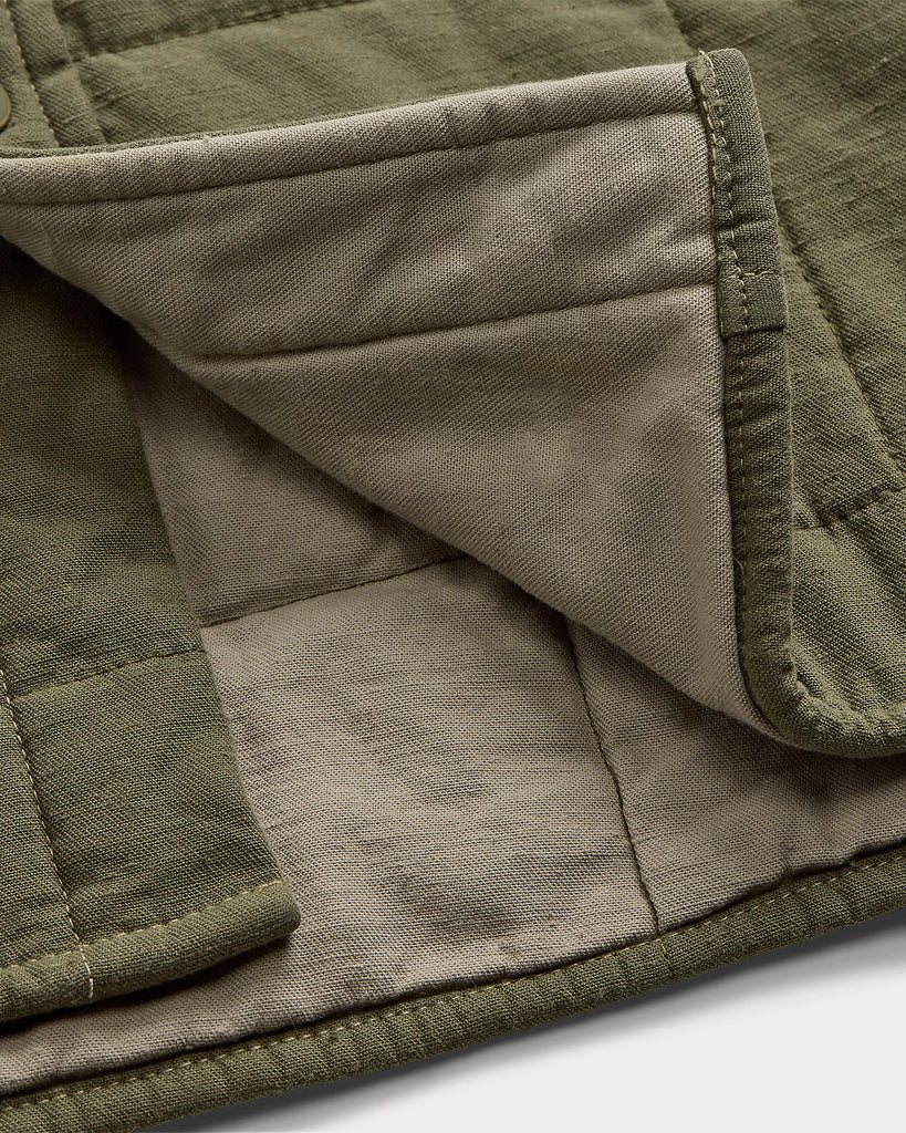 RRL Quilted Twill Shirt Jacket - Olive Drab