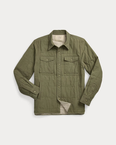 RRL Quilted Twill Shirt Jacket - Olive Drab