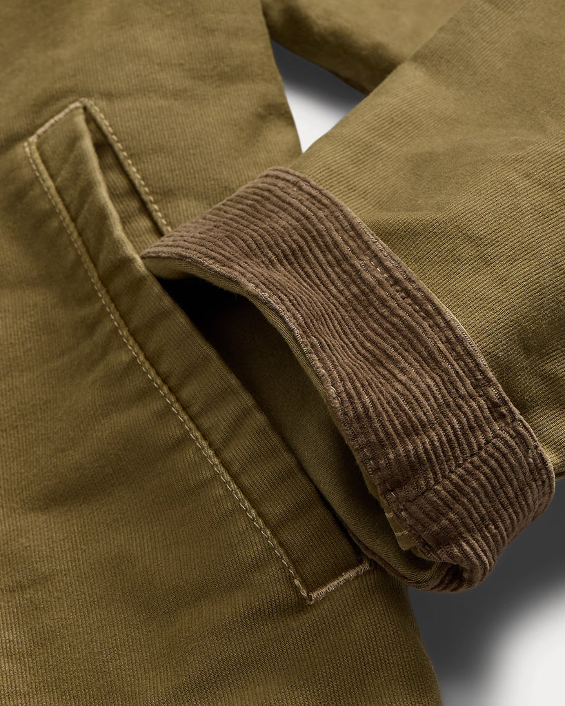 RRL Corduroy-Collar Cotton Deck Jacket - Khaki Drab