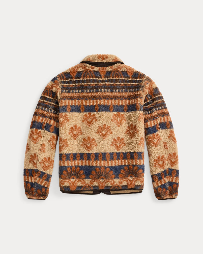 RRL Wool-Blend Pile Fleece Jacket - Orange/Multi