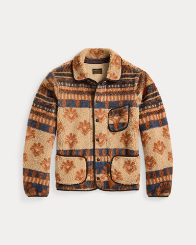 RRL Wool-Blend Pile Fleece Jacket - Orange/Multi