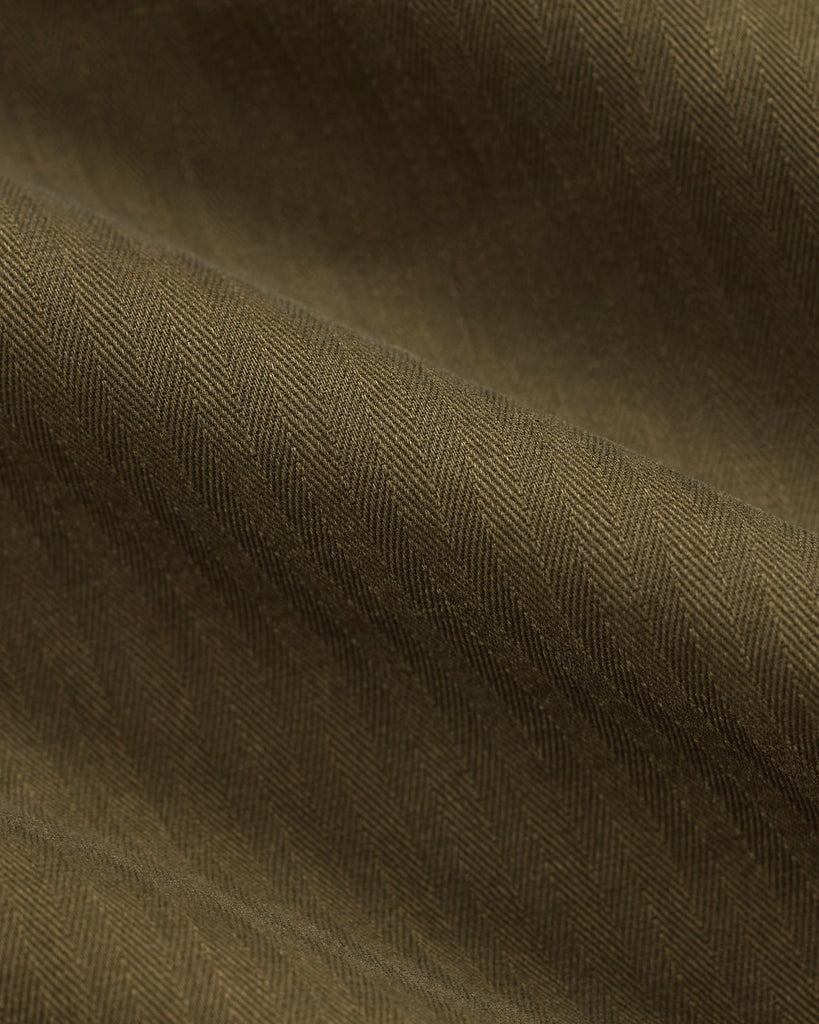 RRL Garment-Dyed Herringbone Twill Workshirt - Dark Olive