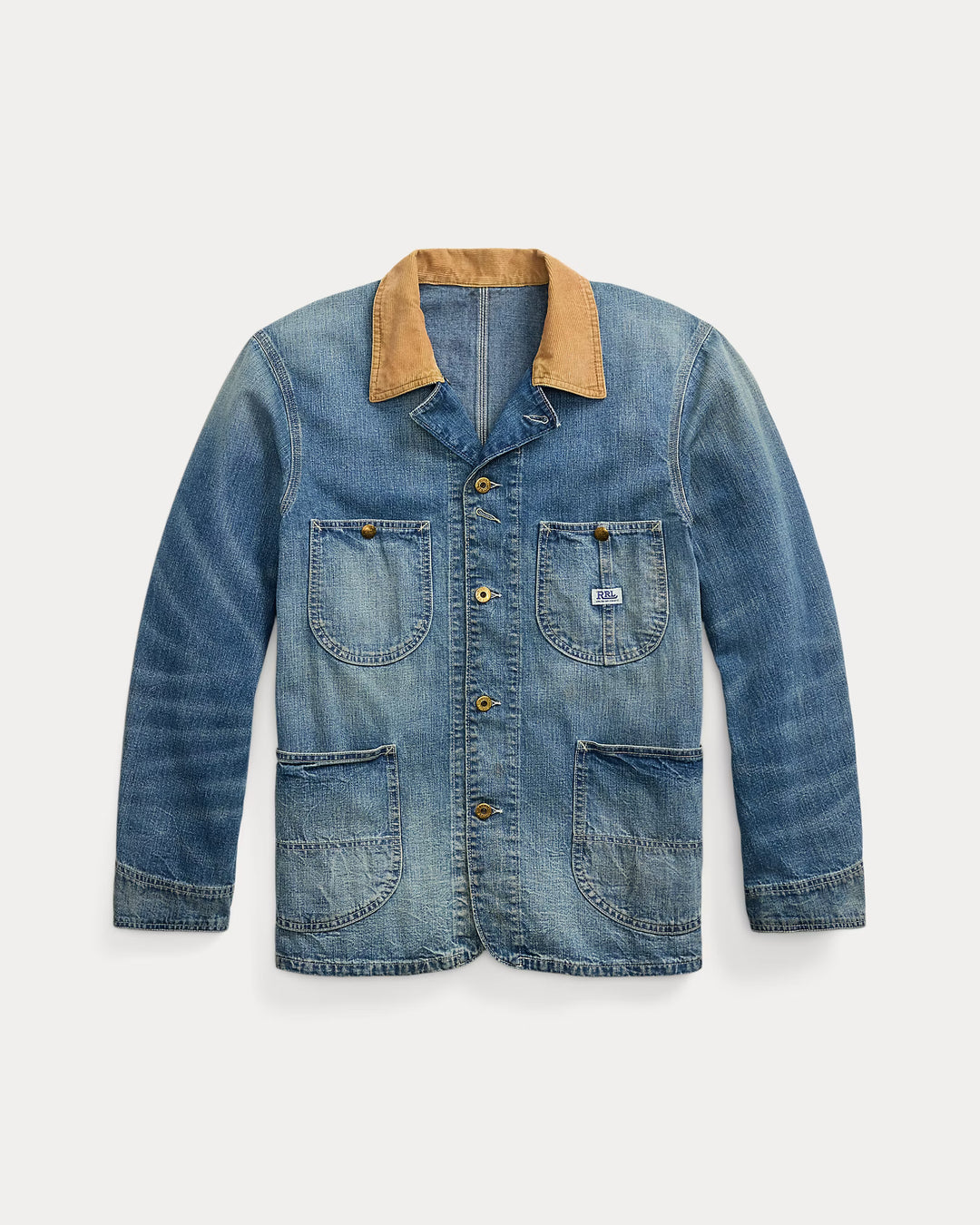 RRL Corduroy-Collar Indigo Denim Jacket - Wrightsville Wash RRL Corduroy-Collar Indigo Denim Jacket - Wrightsville Wash
