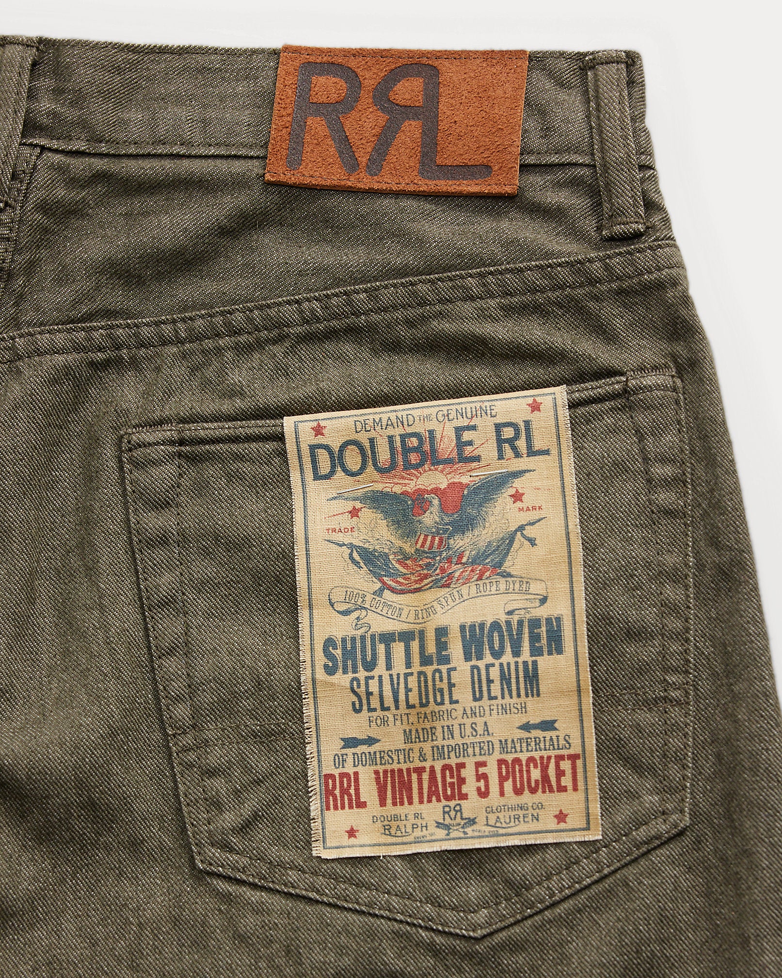 RRL Vintage 5-Pocket - Olive Selvedge Jean – Berkeley Supply