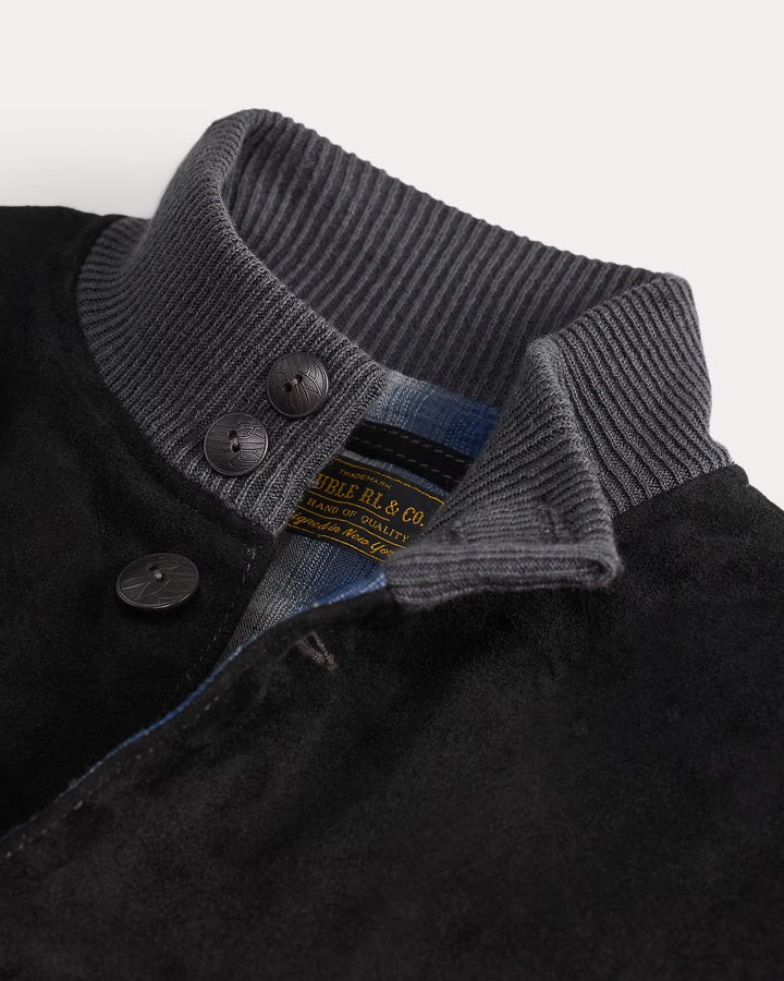 RRL Suede Flight Jacket - Vintage Black