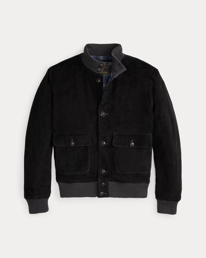 RRL Suede Flight Jacket - Vintage Black