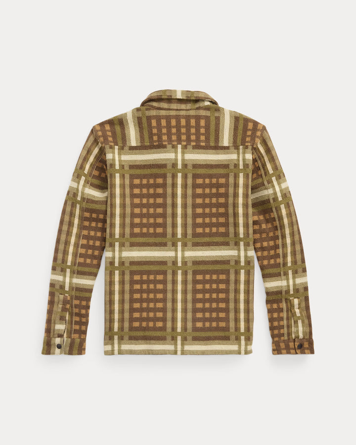 RRL Patterned Jacquard Overshirt - Brown Multi