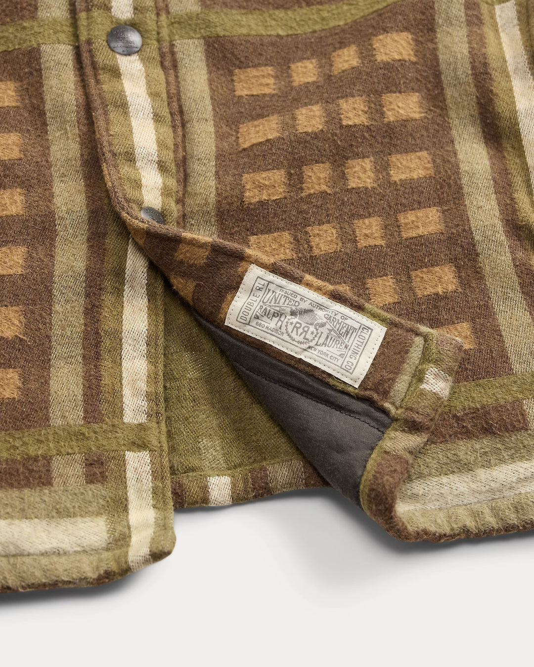 RRL Patterned Jacquard Overshirt - Brown Multi