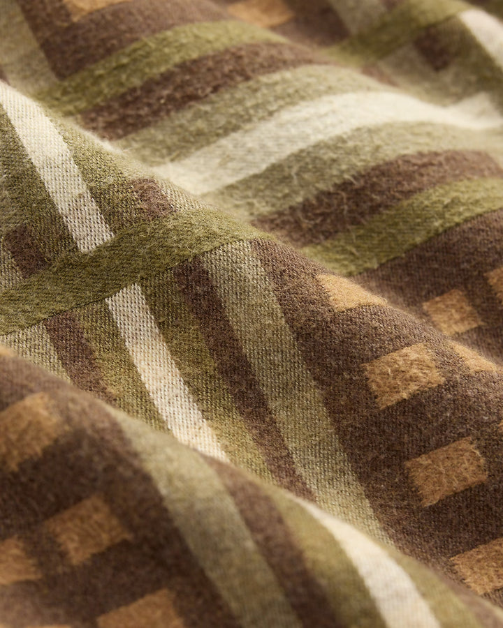 RRL Patterned Jacquard Overshirt - Brown Multi