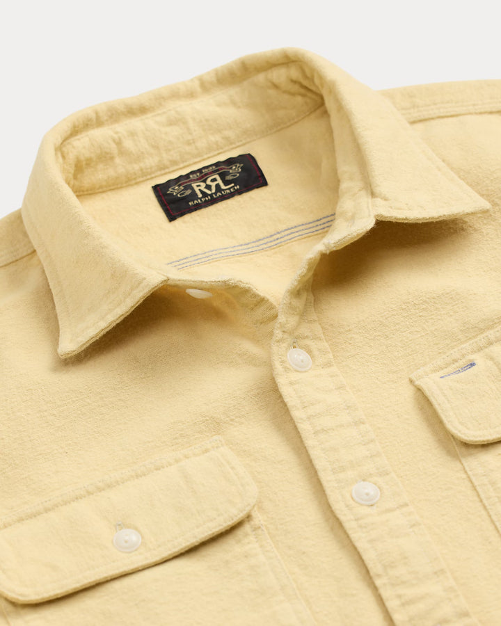 RRL Brushed Chamois Workshirt - Faded Yellow