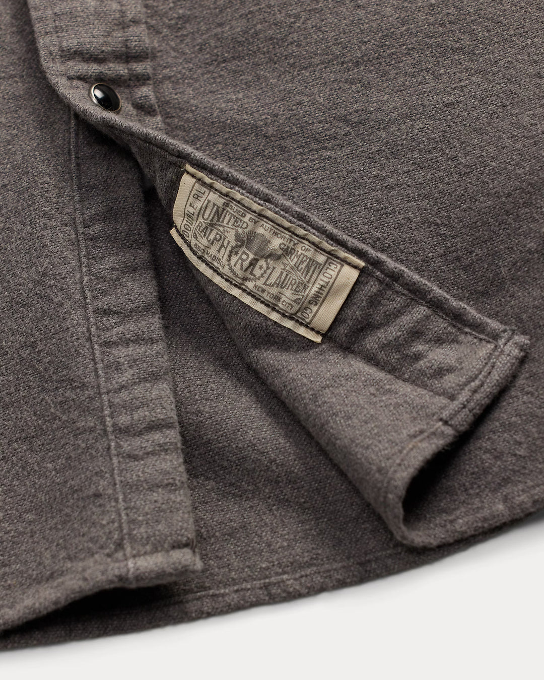 RRL Slim Fit Chamois Western Shirt - Heather Gray