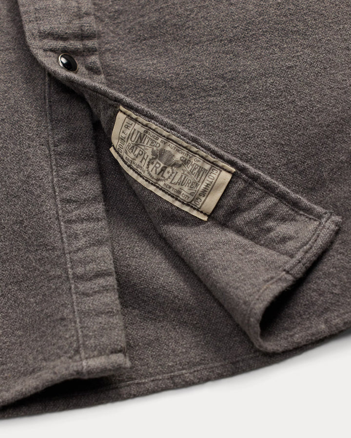 RRL Slim Fit Chamois Western Shirt - Heather Gray
