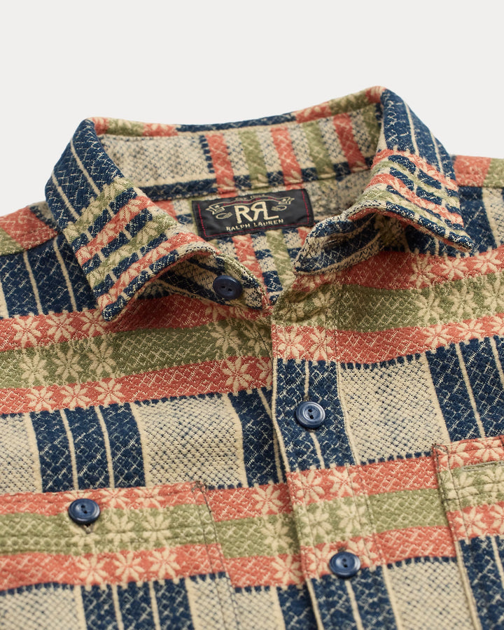 RRL Jacquard Workshirt - Navy Multi