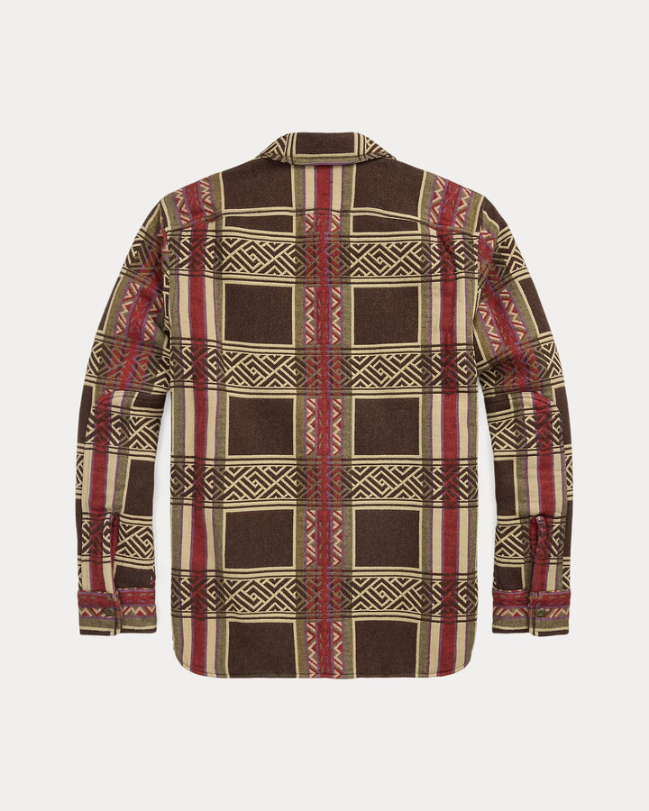 RRL Jacquard Overshirt - Brown/Olive