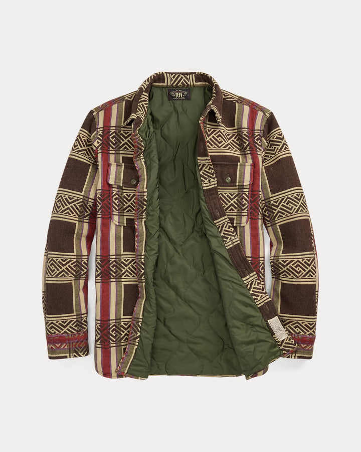 RRL Jacquard Overshirt - Brown/Olive
