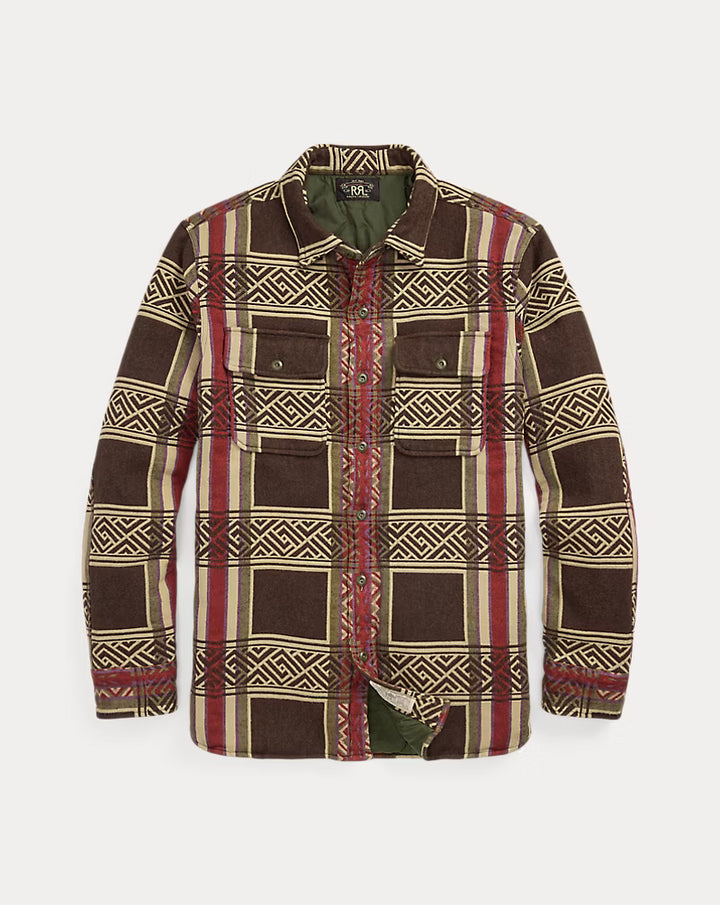 RRL Jacquard Overshirt - Brown/Olive