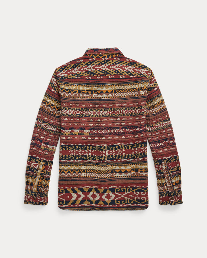 RRL Patchwork Jacquard Workshirt - Red Multi