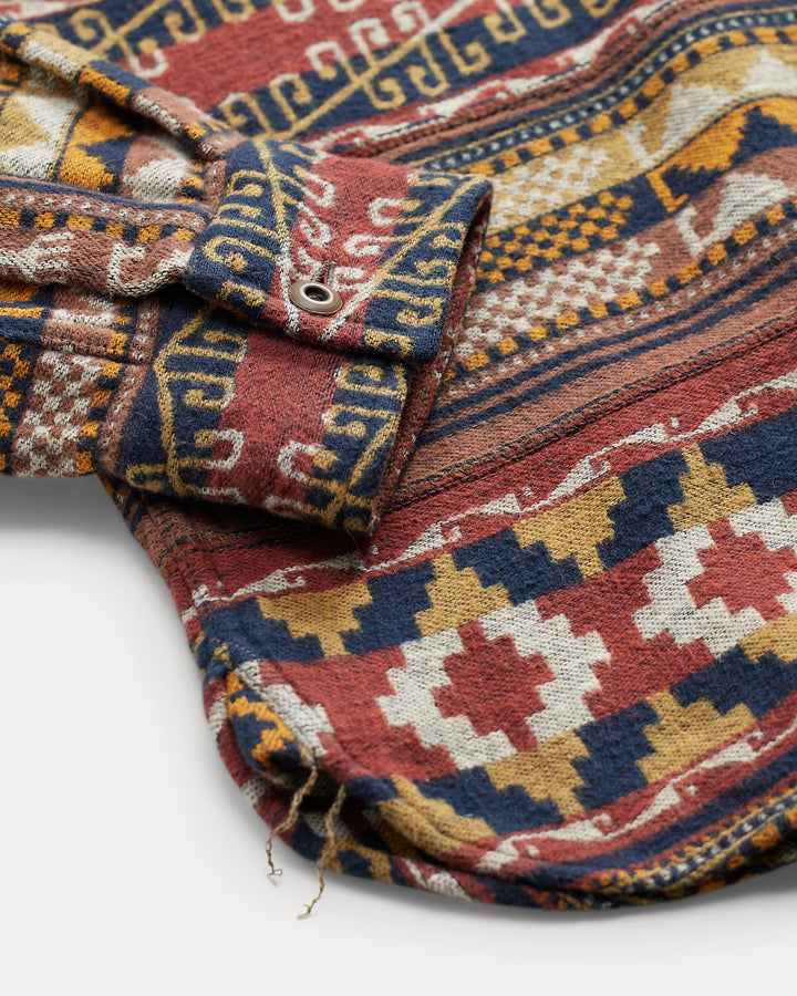 RRL Patchwork Jacquard Workshirt - Red Multi