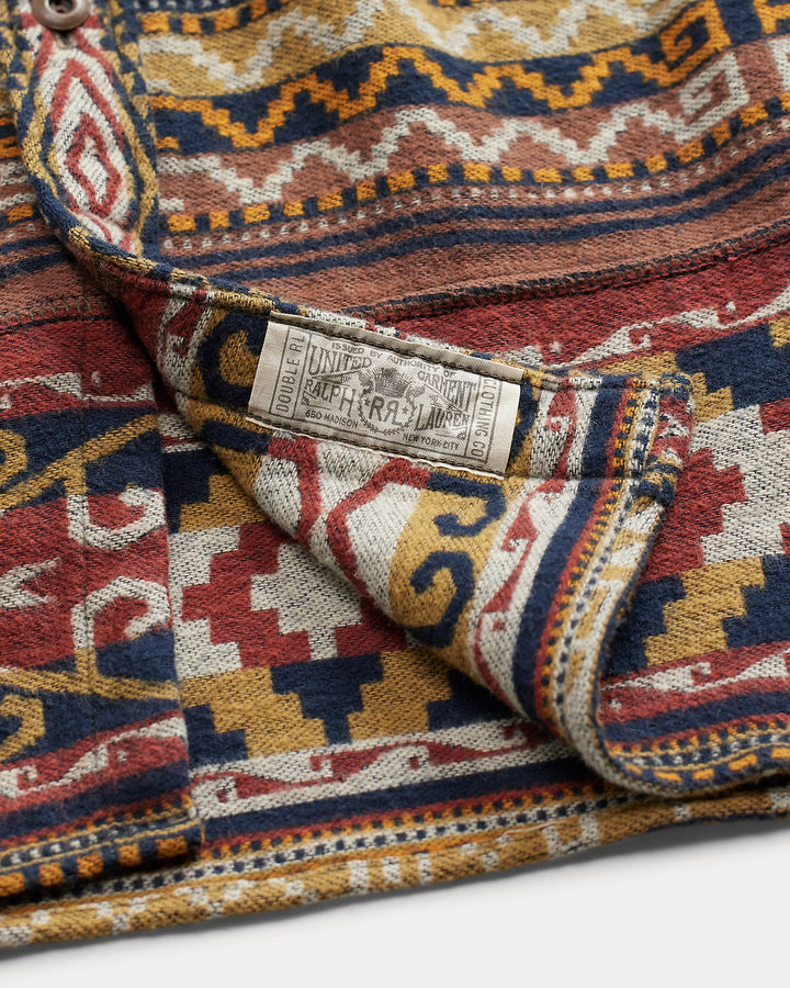 RRL Patchwork Jacquard Workshirt - Red Multi